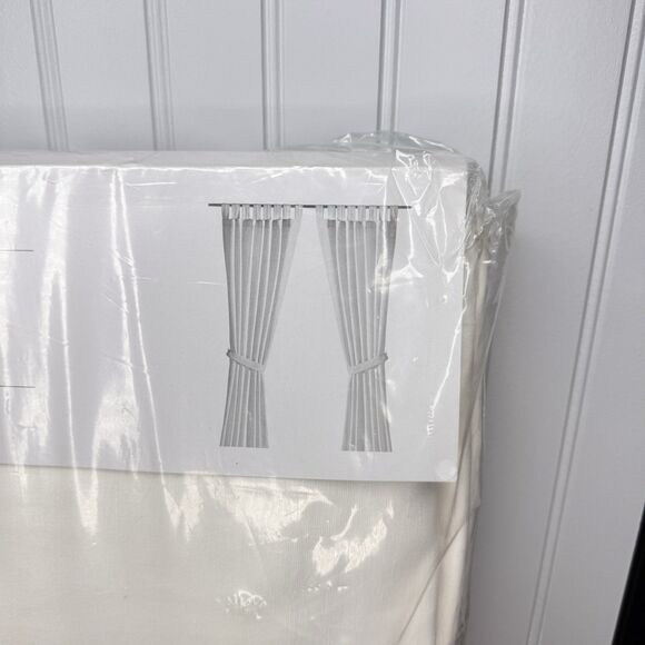 Ikea LENDA Curtains with tie backs 55x98" 1 pair white 301.119.78 - NEW Open Bag - Picture 3 of 8